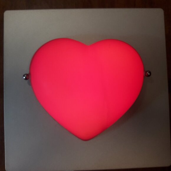 Rare Vintage IKEA Red Heart Wall Lamp Glass Metal Romance 90s Discontinued Light - Picture 2 of 10